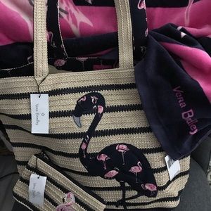 Vera Bradley Beach Bag w/ Accessories Flamingo